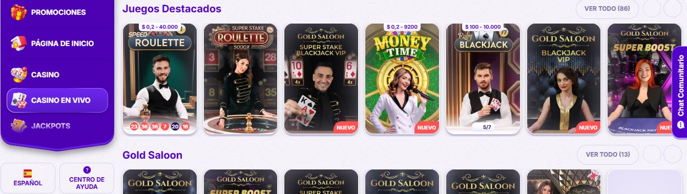 Juega blackjack y ruleta en vivo con crupieres reales